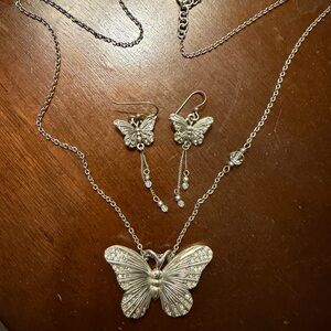 Brighton Silver Butterfly Jewelry Set